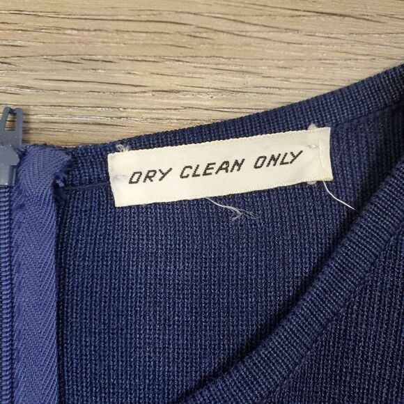 Rare Vintage 70s Goldworm Tussah Silk Knit Top Royal Blue Italy Luxury Designer - Picture 5 of 11